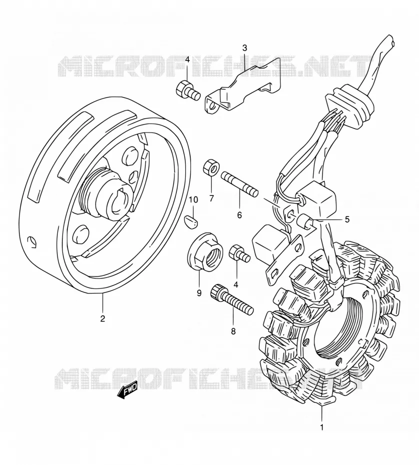 ALLUMAGE ROTOR - STATOR Suzuki MOTO 350 DR 1996  DR350SET(E22)