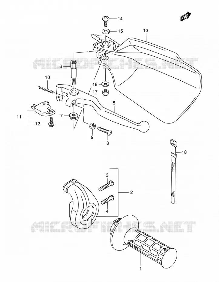 LEVIER DROIT (MODELE R/S/T) Suzuki MOTO 350 DR 1996  DR350SET(E22)