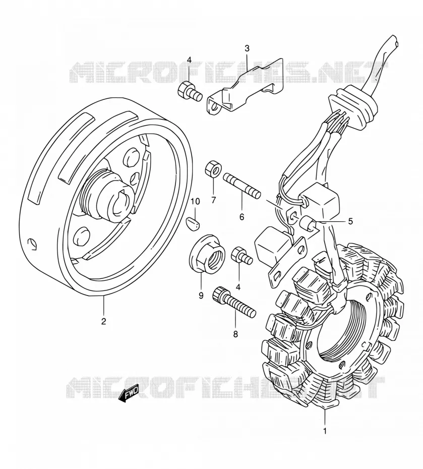 ALLUMAGE ROTOR - STATOR Suzuki MOTO 350 DR 1996  DR350SET(E24,E34)