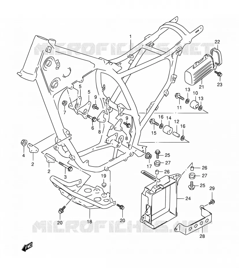 CADRE (MODELE R/S/T) Suzuki MOTO 350 DR 1996  DR350SET(E24,E34)