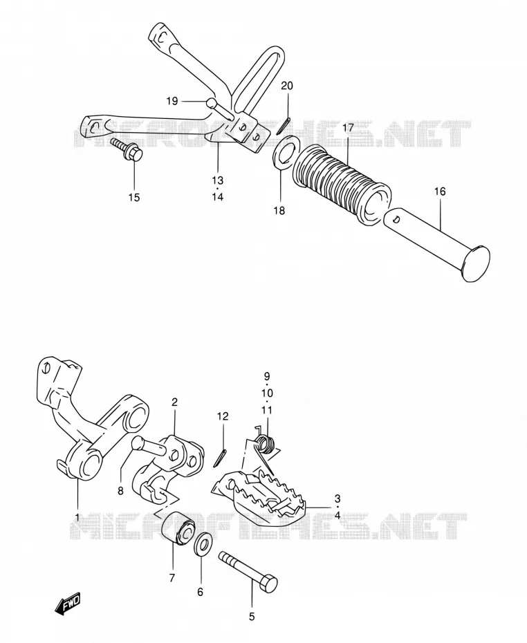 REPOSE PIED Suzuki MOTO 350 DR 1996  DR350SET(E24,E34)