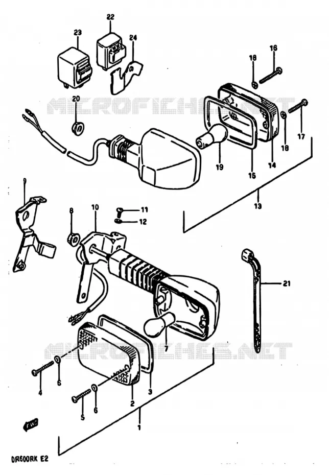 CLIGNOTANTS Suzuki MOTO 600 DR 1987  DR600R H/DR600RU H