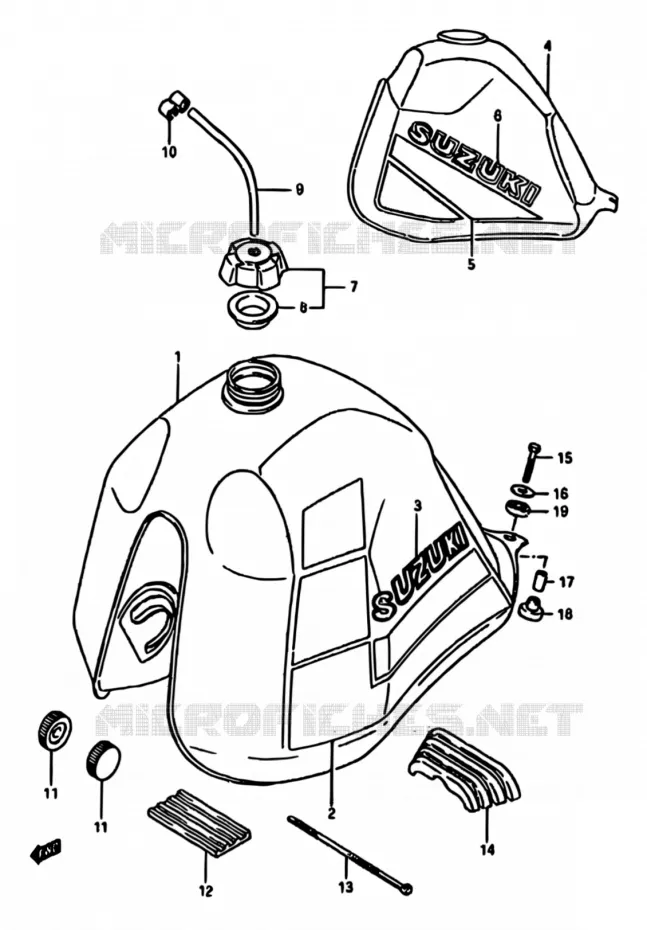 RESERVOIR D'ESSENCE (MODELE F/G) Suzuki MOTO 600 DR 1989  DR600S F/DR600SU F