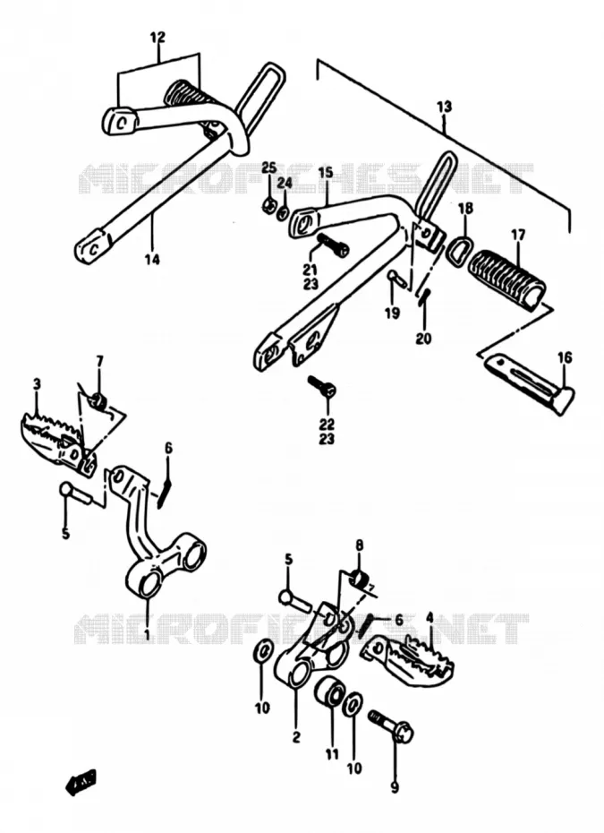 REPOSE PIED Suzuki MOTO 600 DR 1988  DR600S J/DR600SU J