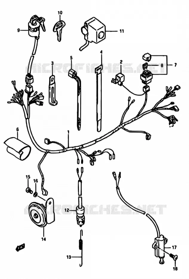 FAISCEAU ELECTRIQUE Suzuki MOTO 600 DR 1989  DR600S K/DR600SU K