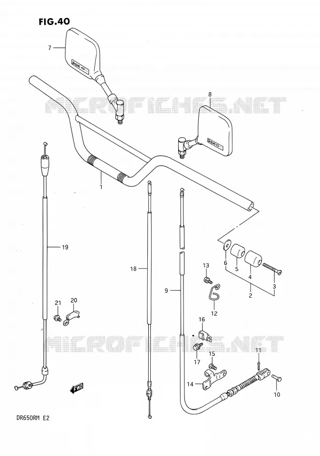 GUIDON Suzuki MOTO 650 DR 1990  DR650R L/DR650RU L