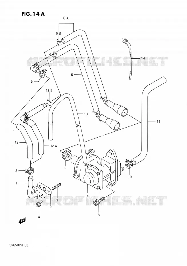 SYSTÈME DE RECYCLAGE GAZ D'ECHAPPEMENT (E18) Suzuki MOTO 650 DR 1991  DR650R M/DR650RU M