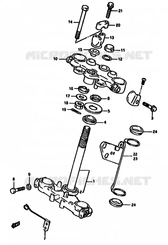 COLONNE DE DIRECTION Suzuki MOTO 650 DR 1994  DR650R R/DR650RU R