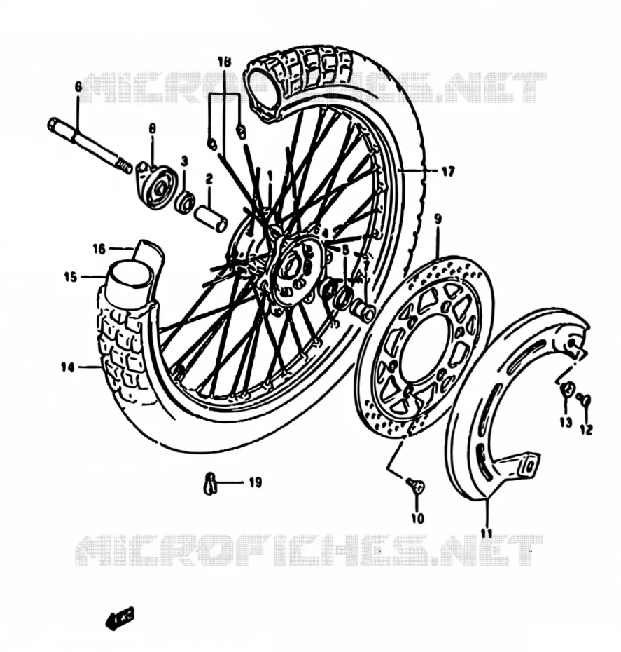 ROUE AVANT Suzuki MOTO 650 DR 1994  DR650R R/DR650RU R