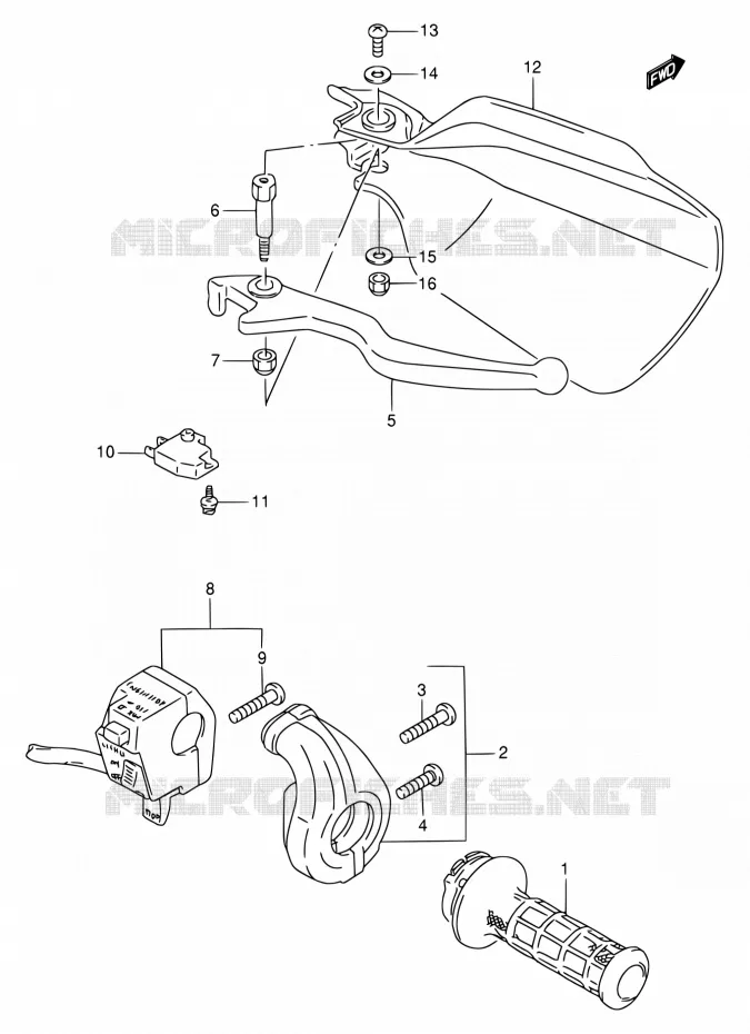 COMMODO DROIT Suzuki MOTO 650 DR 1995  DR650RE S/DR650REU S
