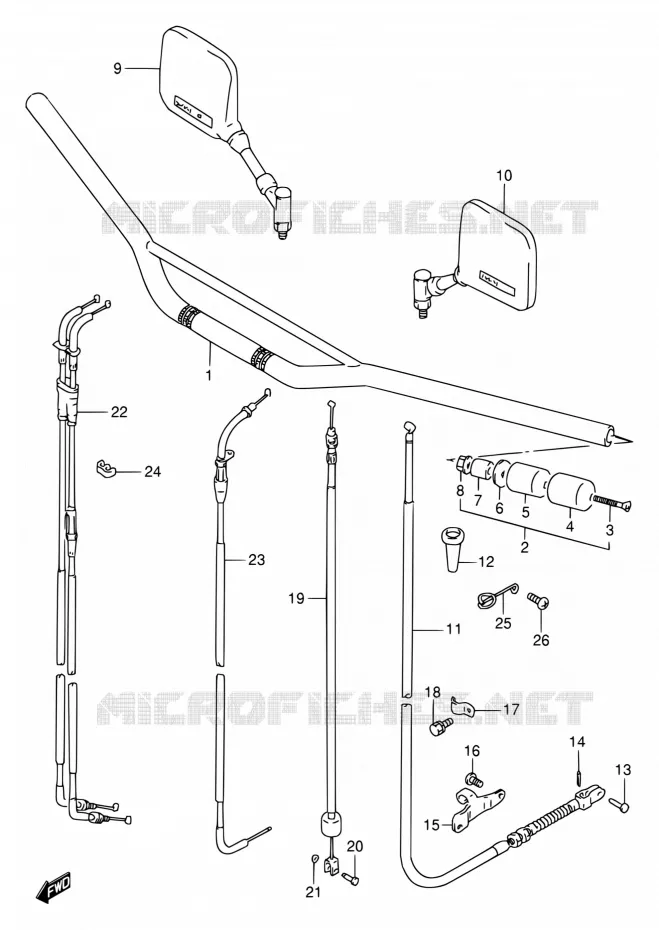 GUIDON Suzuki MOTO 650 DR 1995  DR650RE S/DR650REU S
