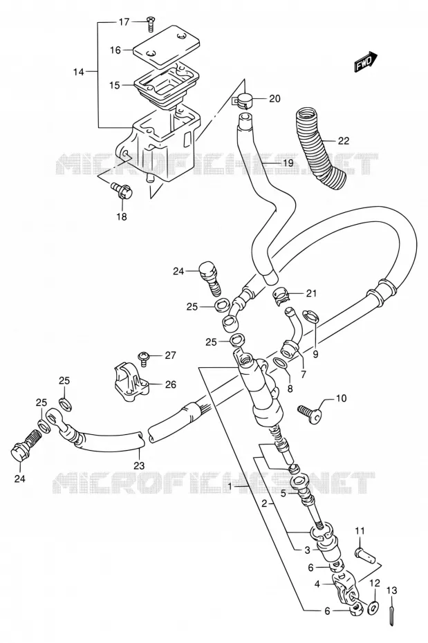 MAITRE CYLINDRE ARRIERE Suzuki MOTO 650 DR 1995  DR650RE S/DR650REU S