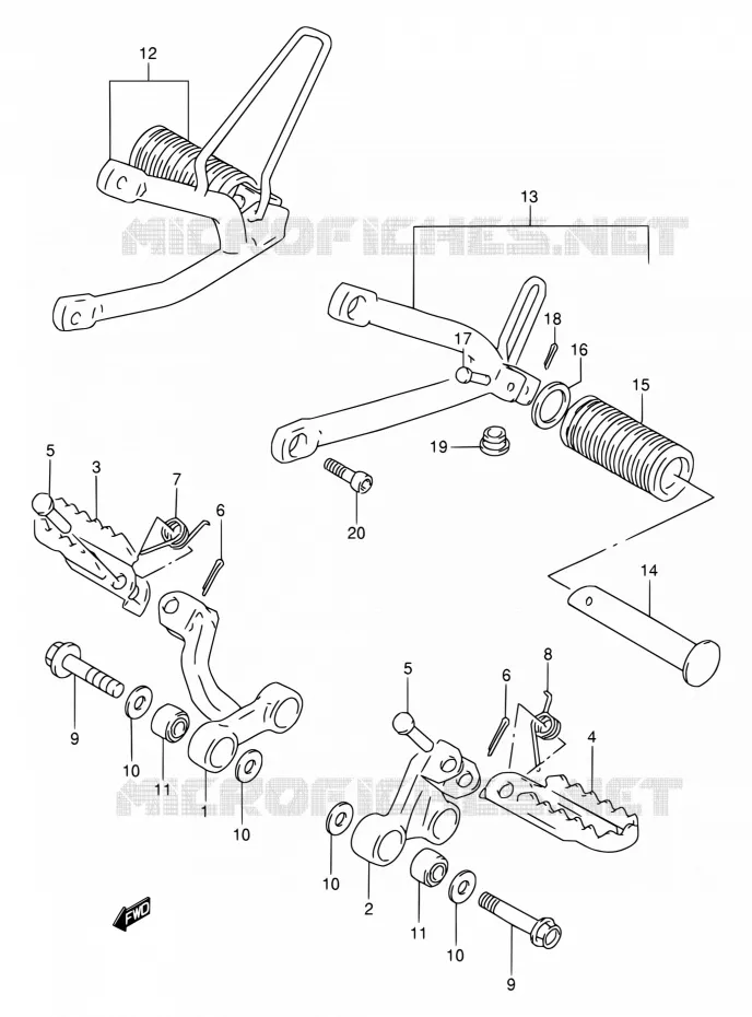 REPOSE PIED Suzuki MOTO 650 DR 1995  DR650RE S/DR650REU S
