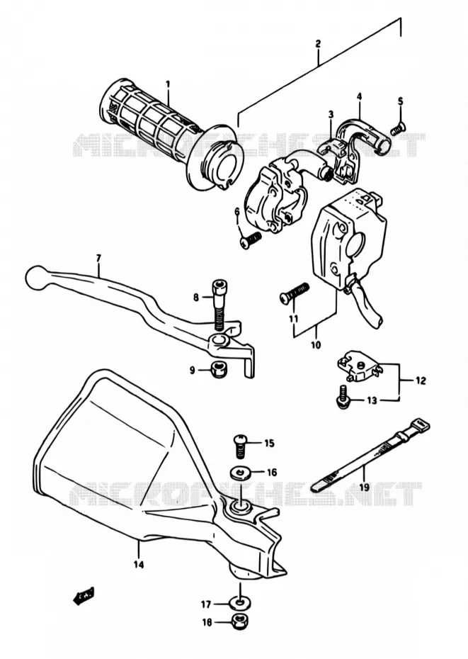 COMMODO DROIT Suzuki MOTO 650 DR 1990  DR650RS M/DR650RSU M