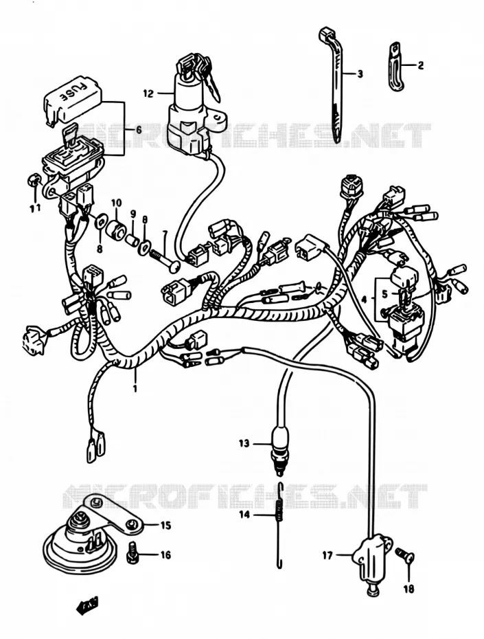 FAISCEAU ELECTRIQUE Suzuki MOTO 650 DR 1990  DR650RS M/DR650RSU M