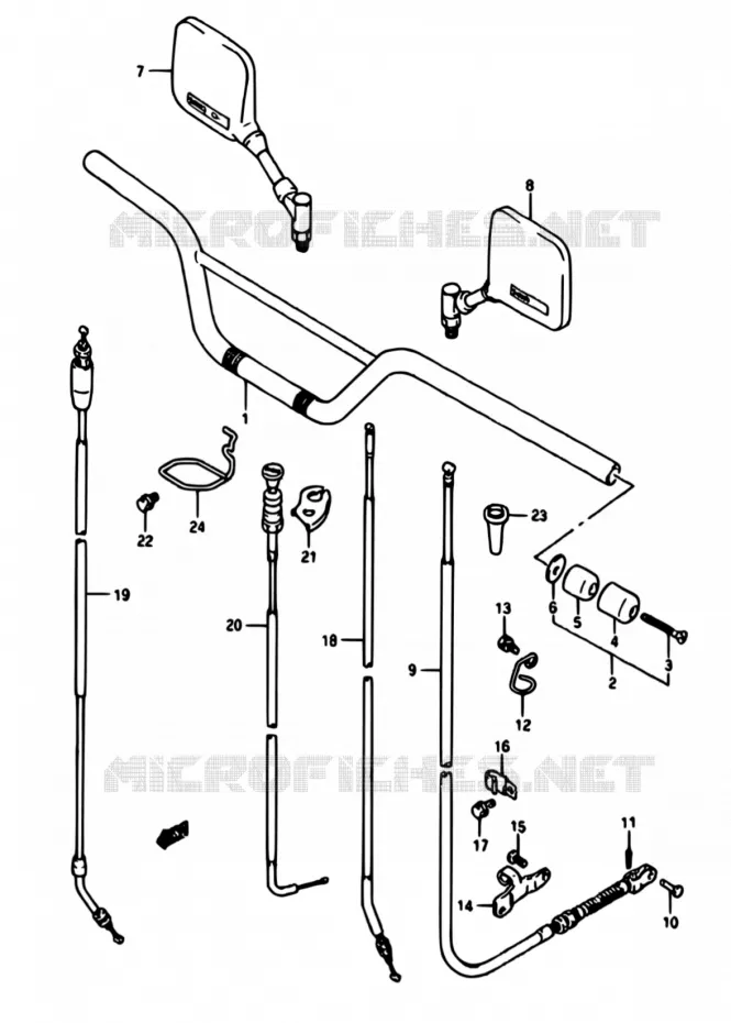 GUIDON (MODELE M) Suzuki MOTO 650 DR 1990  DR650RS M/DR650RSU M