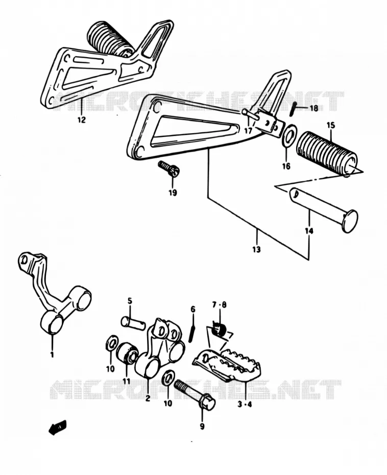 REPOSE PIED Suzuki MOTO 650 DR 1990  DR650RS M/DR650RSU M