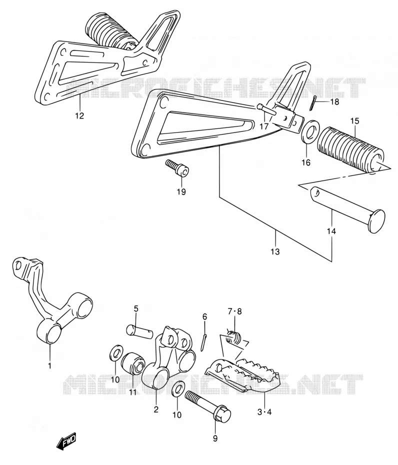 REPOSE PIED Suzuki MOTO 650 DR 1991  DR650RSE M/DR650RSEU M
