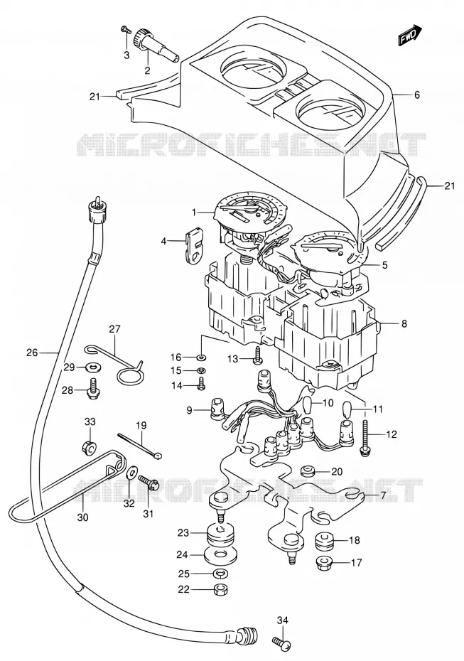 COMPTEUR (MODELE M/N/P/R) Suzuki MOTO 650 DR 1992  DR650RSE N/DR650RSEU N