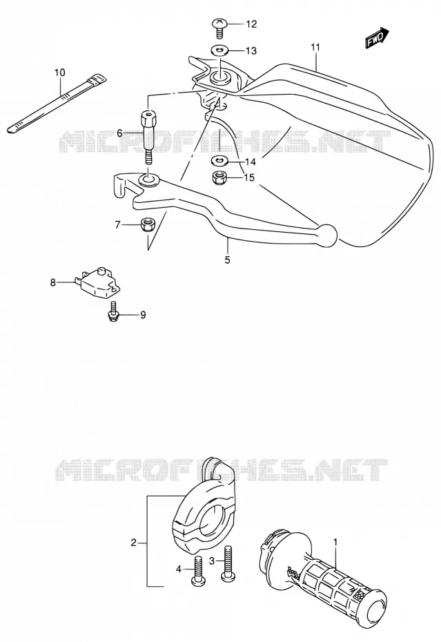 LEVIER DROIT (MODELE N/P/R/S/T) Suzuki MOTO 650 DR 1992  DR650RSE N/DR650RSEU N