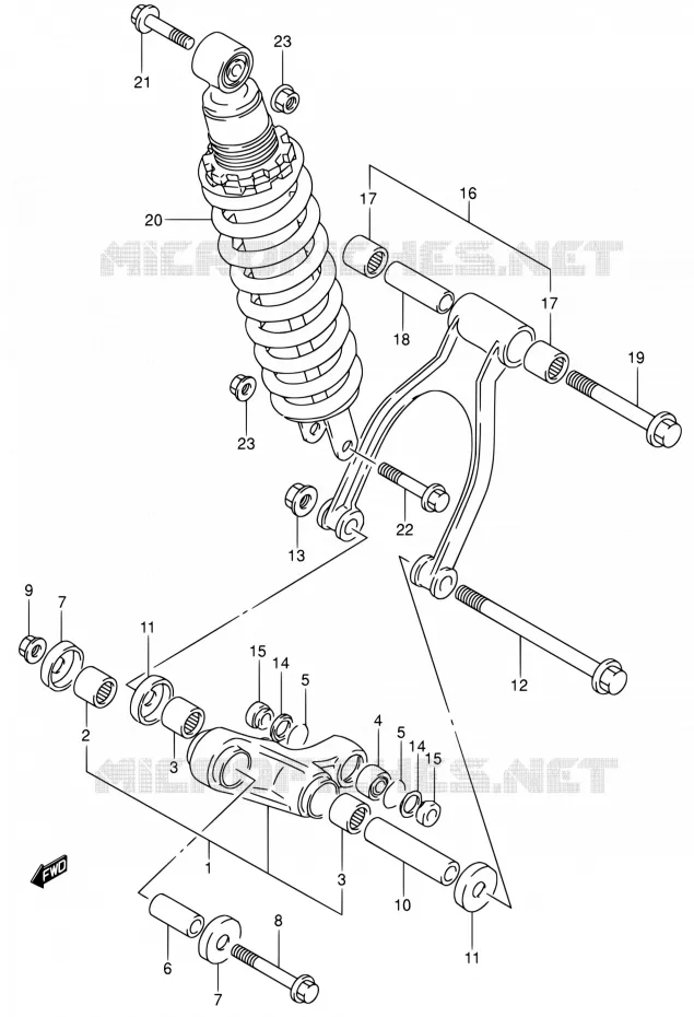 BIELLETTE D'AMORTISSEUR Suzuki MOTO 650 DR 1993  DR650RSE P/DR650RSEU P