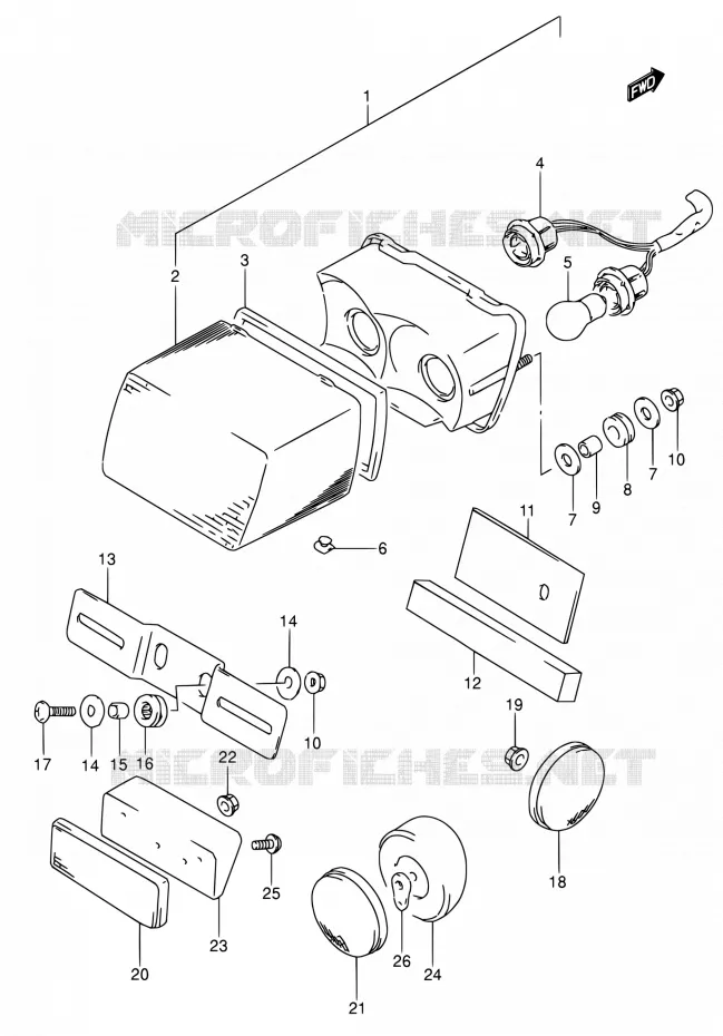 FEU ARRIERE (MODELE M/N/P/R/S) Suzuki MOTO 650 DR 1993  DR650RSE P/DR650RSEU P