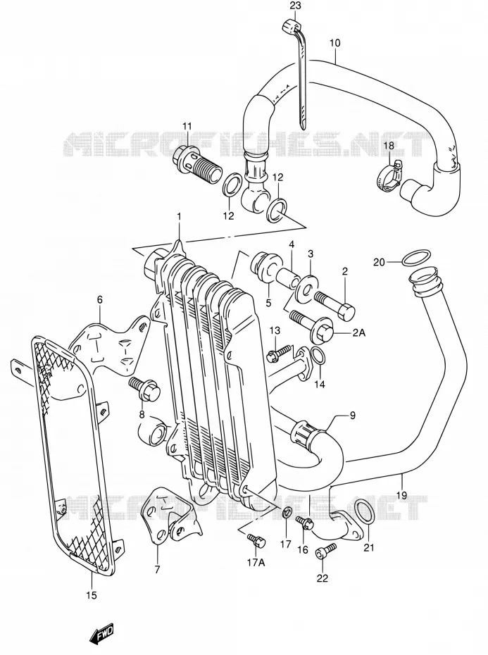 RADIATEUR D'HUILE Suzuki MOTO 650 DR 1994  DR650RSE R/DR650RSEU R