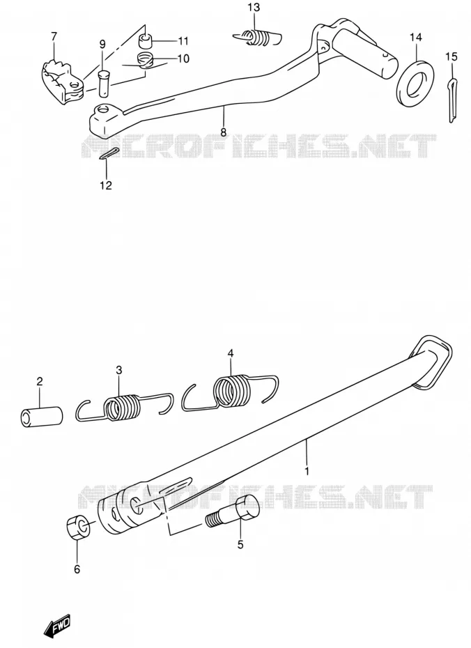 BEQUILLE - PEDALE DE FREIN ARRIERE Suzuki MOTO 650 DR 1995  DR650RSE S/DR650RSEU S