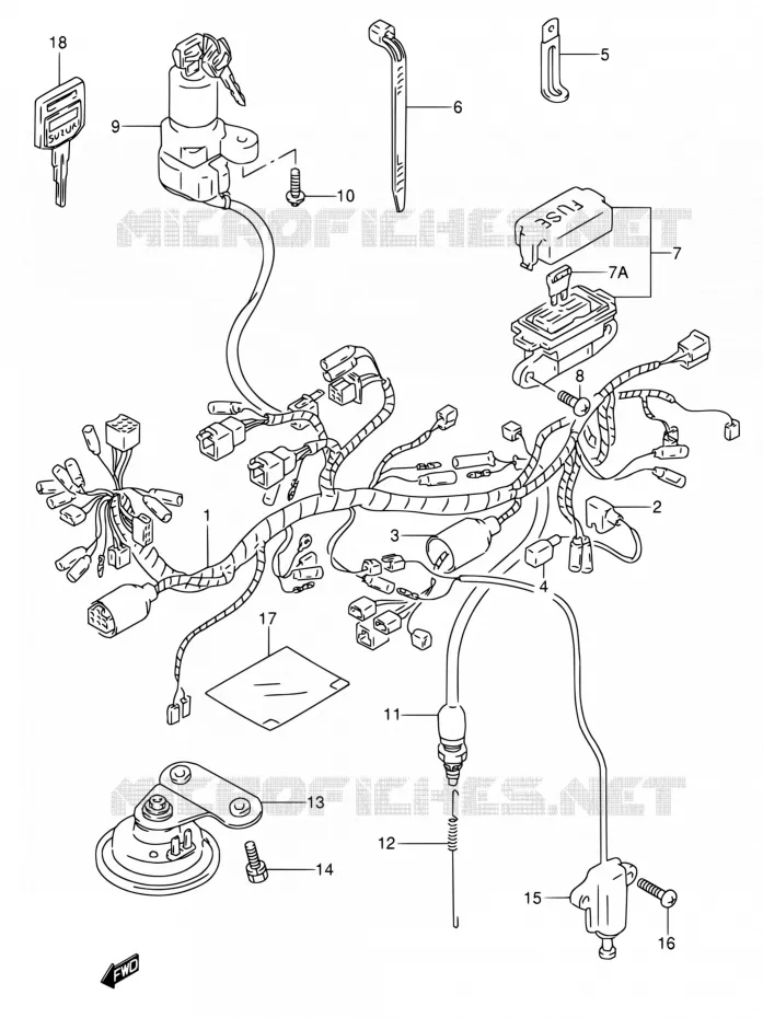 FAISCEAU ELECTRIQUE Suzuki MOTO 650 DR 1995  DR650RSE S/DR650RSEU S