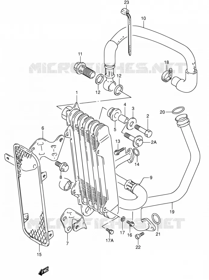 RADIATEUR D'HUILE Suzuki MOTO 650 DR 1996  DR650RSE T/DR650RSEU T