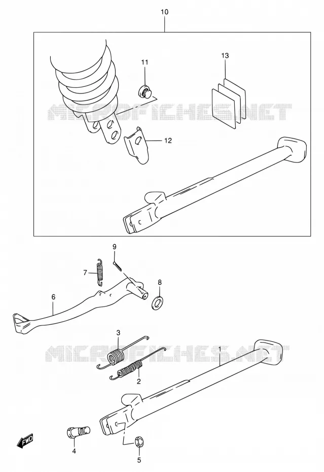 BEQUILLE - PEDALE DE FREIN ARRIERE Suzuki MOTO 650 DR 1997  DR650SE V/DR650SEU V