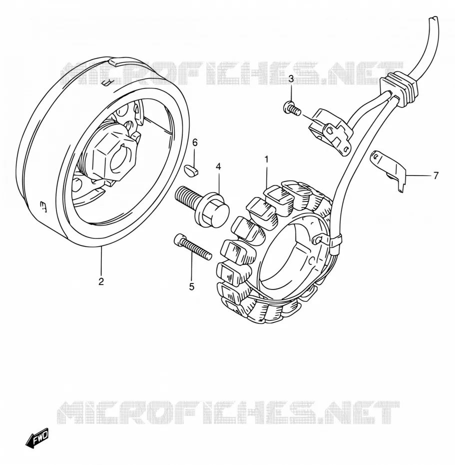 ALLUMAGE ROTOR - STATOR Suzuki MOTO 650 DR 1998  DR650SE W/DR650SEU W