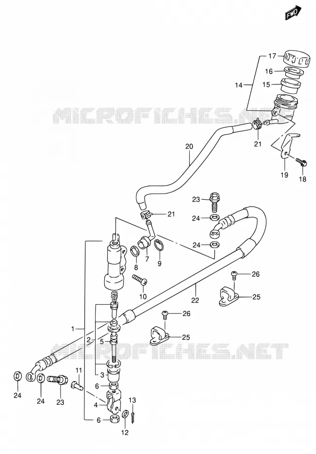 MAITRE CYLINDRE ARRIERE Suzuki MOTO 650 DR 2001  DR650SE K1 (E03,E28,E33)