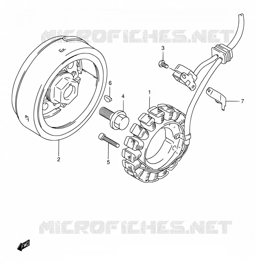 ALLUMAGE ROTOR - STATOR Suzuki MOTO 650 DR 2001  DR650SE K1 (E04,E17,E24,E34)