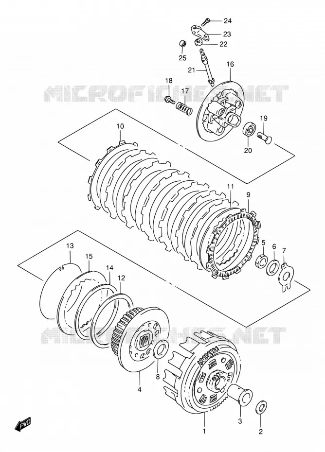 EMBRAYAGE Suzuki MOTO 650 DR 2001  DR650SE K1 (E04,E17,E24,E34)