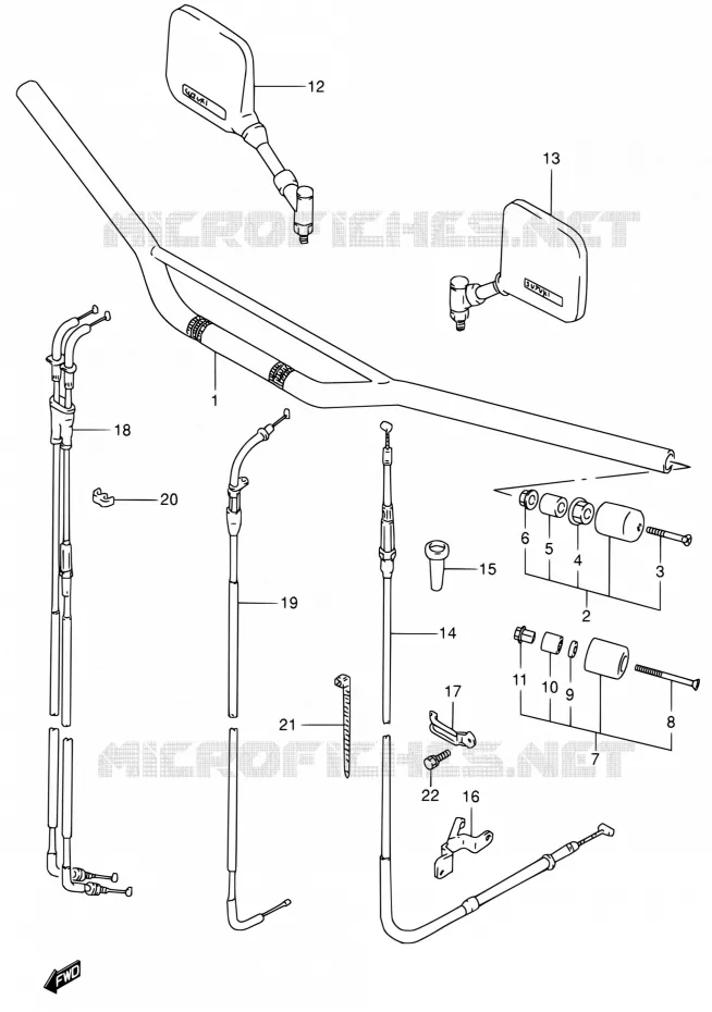 GUIDON Suzuki MOTO 650 DR 2001  DR650SE K1 (E04,E17,E24,E34)
