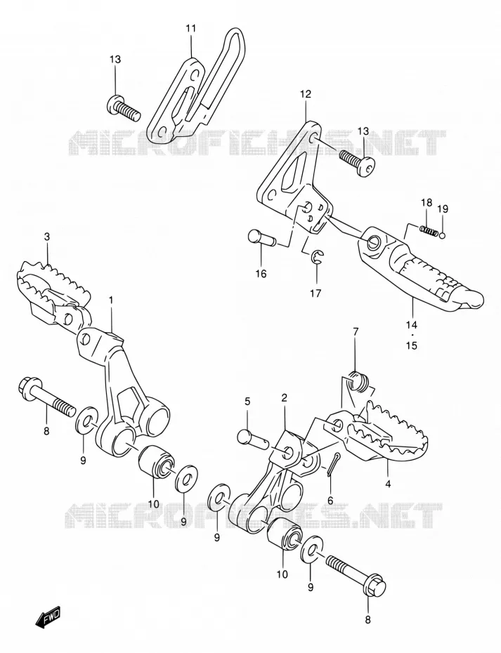REPOSE PIED Suzuki MOTO 650 DR 2001  DR650SE K1 (E04,E17,E24,E34)
