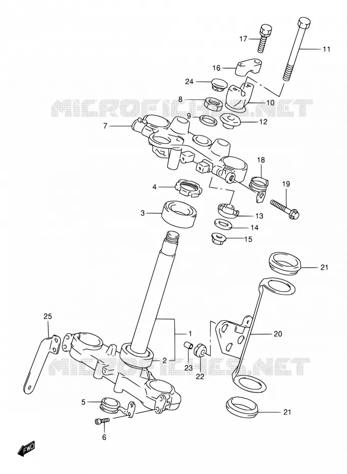 COLONNE DE DIRECTION Suzuki MOTO 650 DR 2001  DR650SEK1(E22)