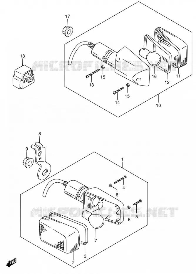 CLIGNOTANTS Suzuki MOTO 650 DR 2001  DR650SEK1(E54)