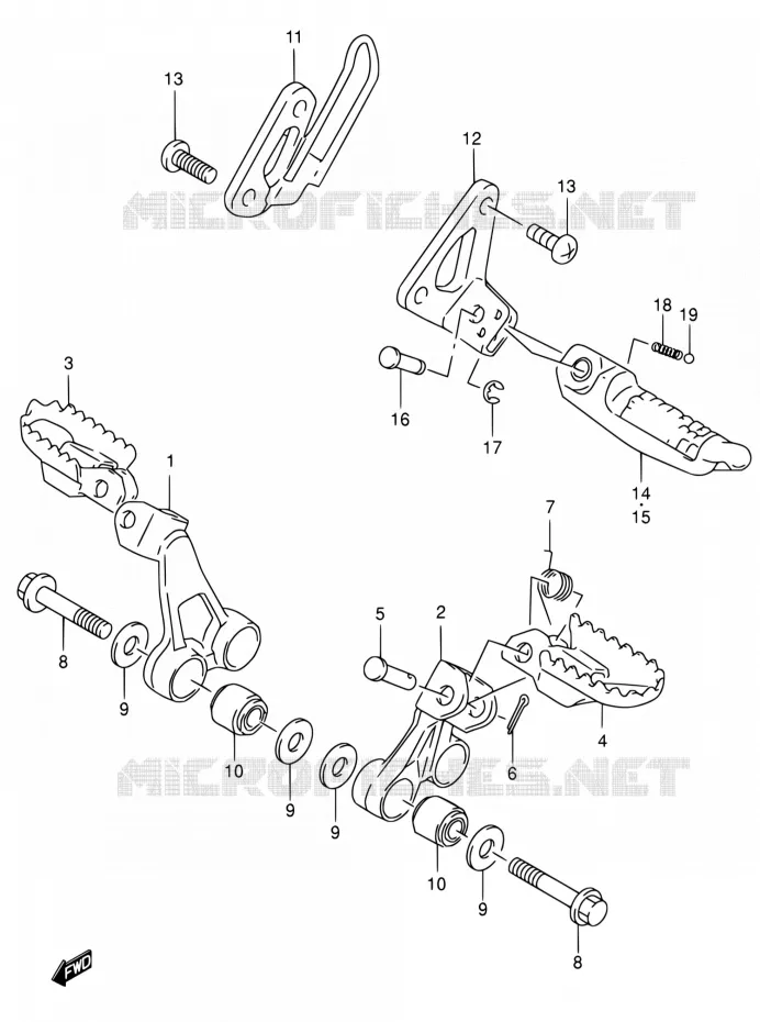 REPOSE PIED Suzuki MOTO 650 DR 2003  DR650SE K3 (E03,E28,E33)