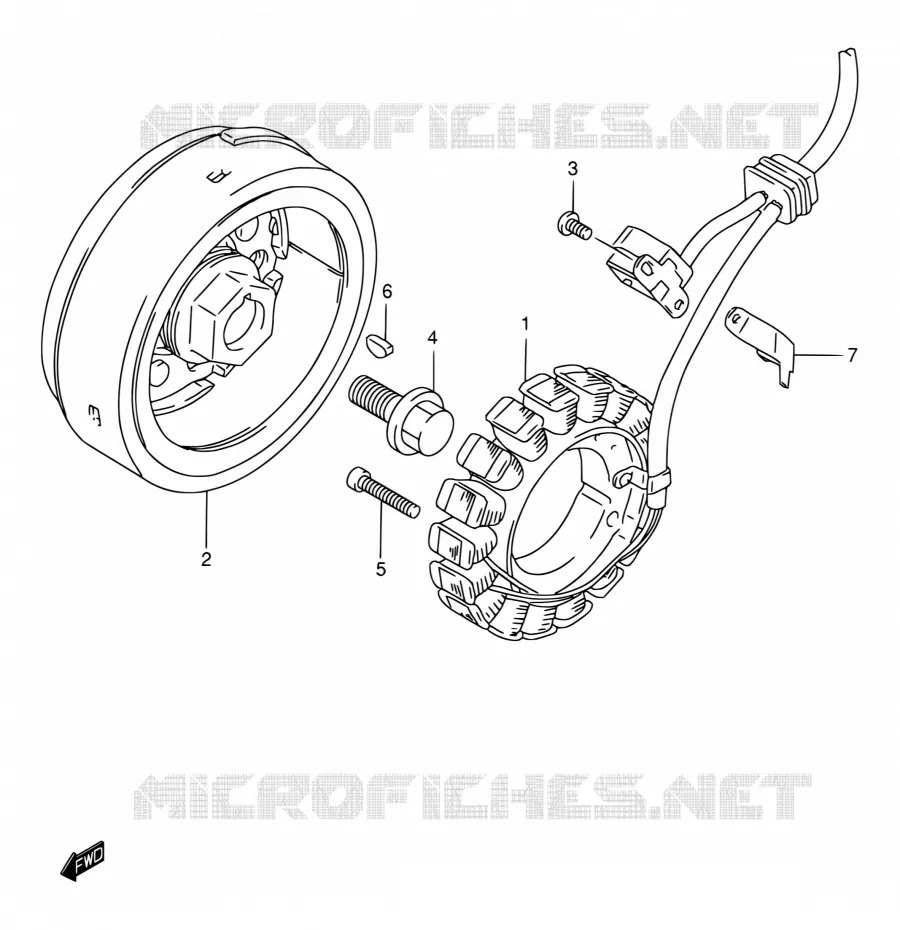 ALLUMAGE ROTOR - STATOR Suzuki MOTO 650 DR 2003  DR650SE K3 (E04,E17,E18,E24,E34)