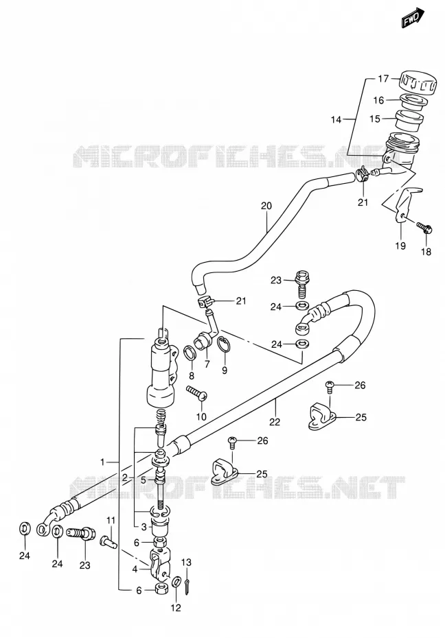 MAITRE CYLINDRE ARRIERE Suzuki MOTO 650 DR 2004  DR650SE K4 (E03,E28,E33)