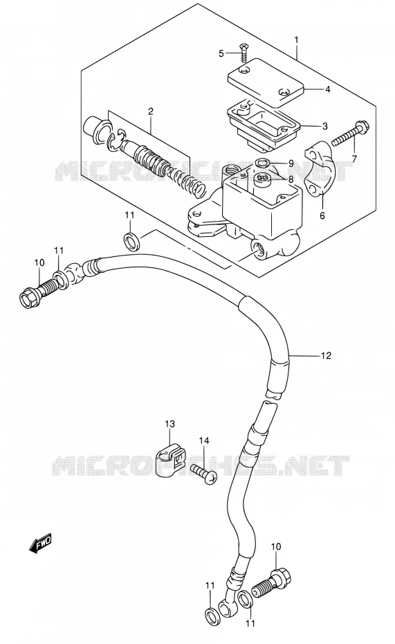 MAITRE CYLINDRE AVANT Suzuki MOTO 650 DR 2004  DR650SE K4 (E03,E28,E33)