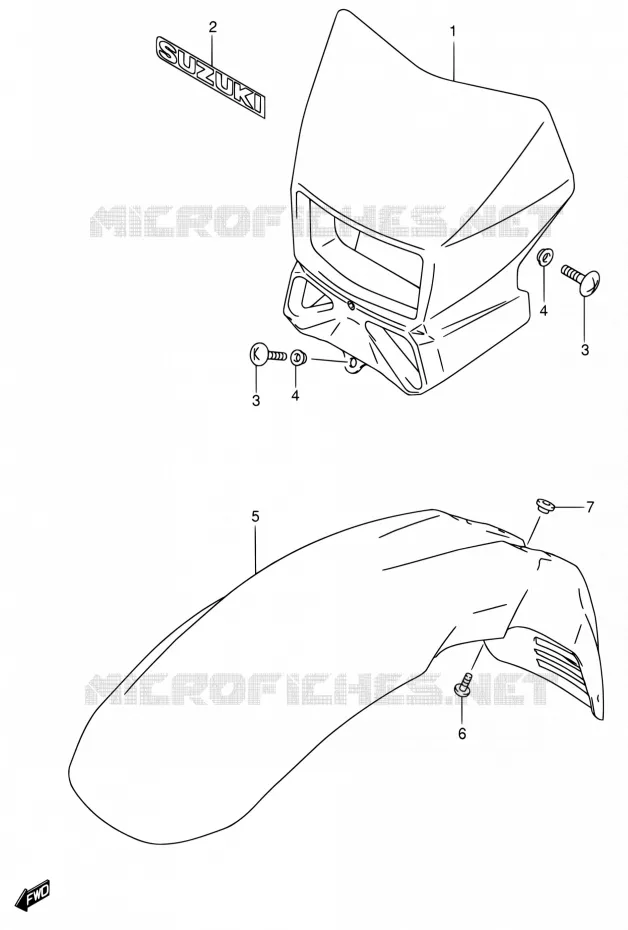BOL DE PHARE (MODELE K4 E24) Suzuki MOTO 650 DR 2004  DR650SEK4(E24)