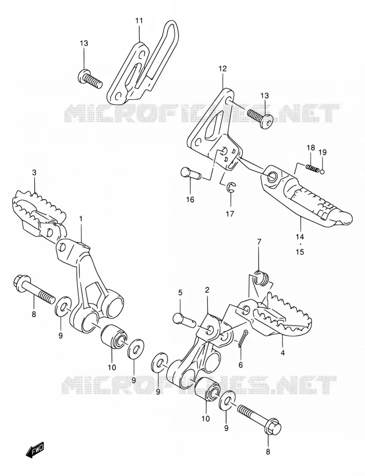 REPOSE PIED Suzuki MOTO 650 DR 2004  DR650SEK4(E24)