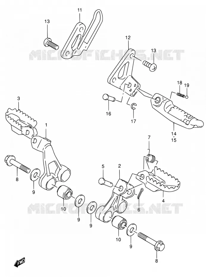 REPOSE PIED Suzuki MOTO 650 DR 2005  DR650SE K5 (E03,E28,E33)