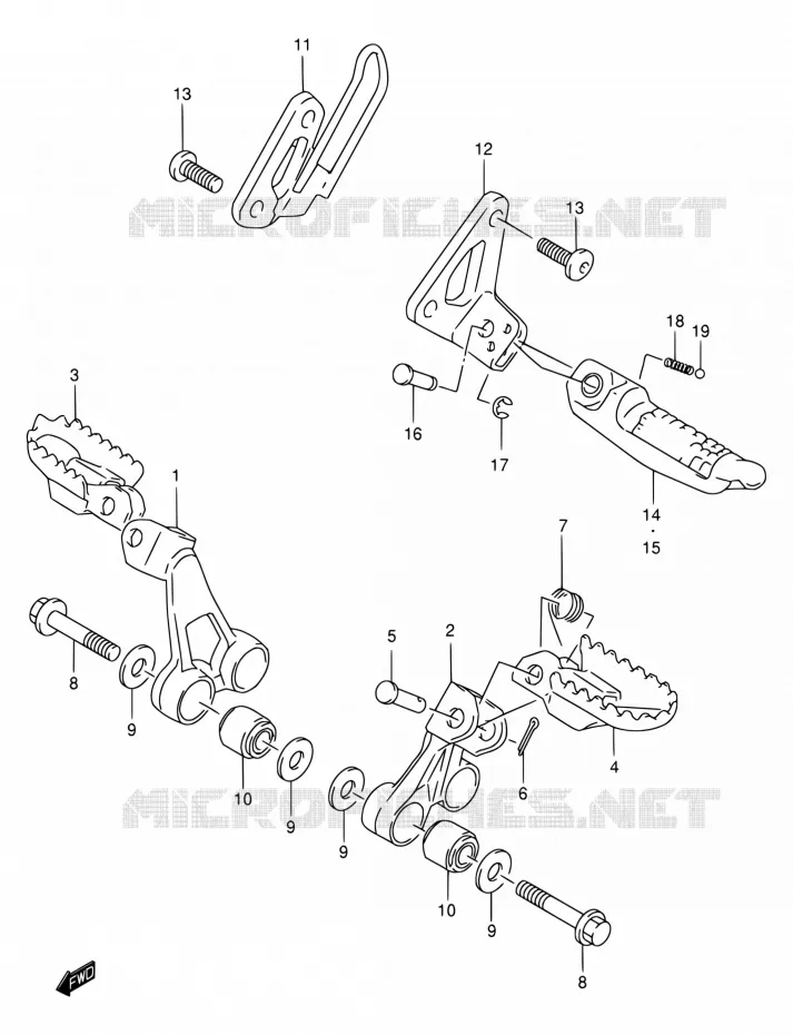 REPOSE PIED Suzuki MOTO 650 DR 2005  DR650SEK5(E24)