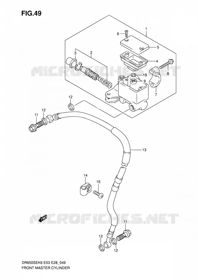 MAITRE CYLINDRE AVANT Suzuki MOTO 650 DR 2006  DR650SE K6 (E03,E28,E33)