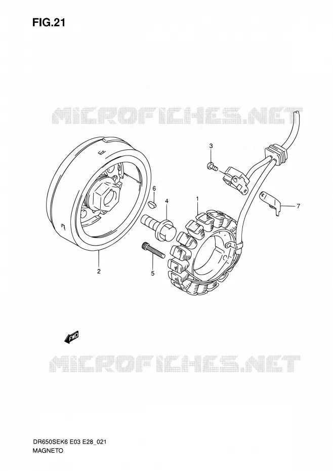 ALLUMAGE ROTOR - STATOR Suzuki MOTO 650 DR 2007  DR650SE K7 (E03,E28,E33)