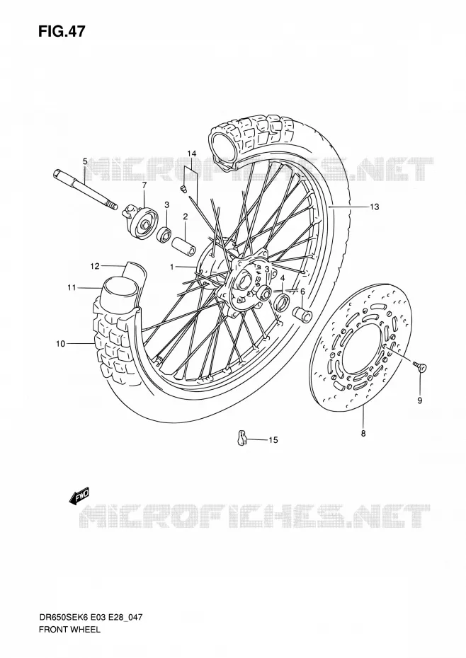 ROUE AVANT Suzuki MOTO 650 DR 2008  DR650SE K8 (E03,E28,E33)